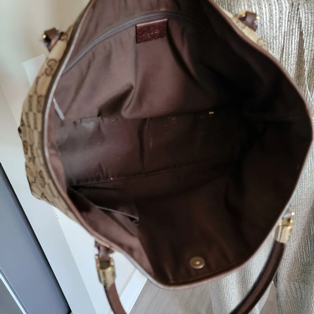 SALE🎉 RARE Authentic Gucci Sherry Line Web Tote Shoulder Bag - Picture 12 of 17